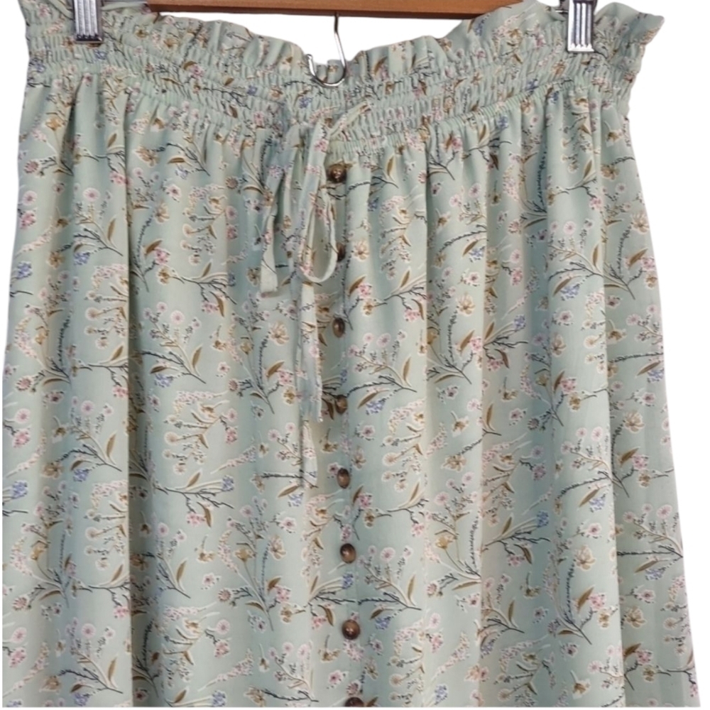 Mikarose Jade Birch Floral Spring Blooms Button Front Maxi Skirt Boho Sz XL NWT - Picture 6 of 12